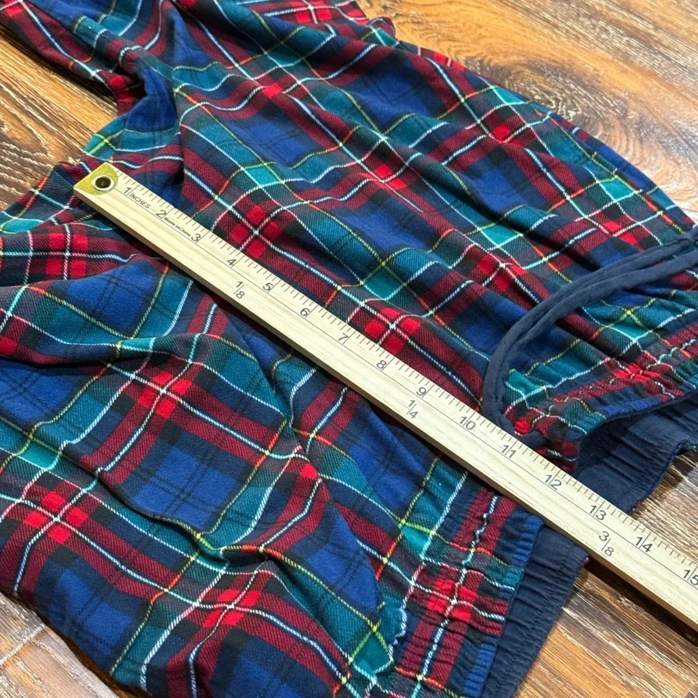 Nautica Size M Pajama Pants Mens Blue Red Green Plaid Drawstring Sleepwear